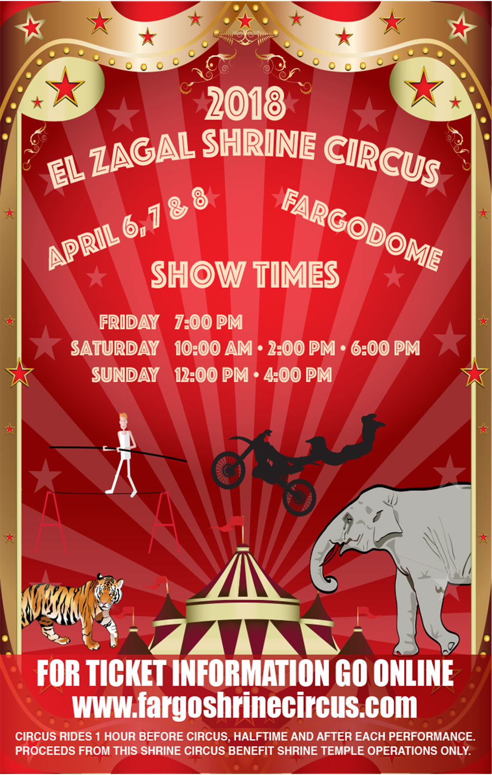 fargo shrine circus 2018 circus flyer